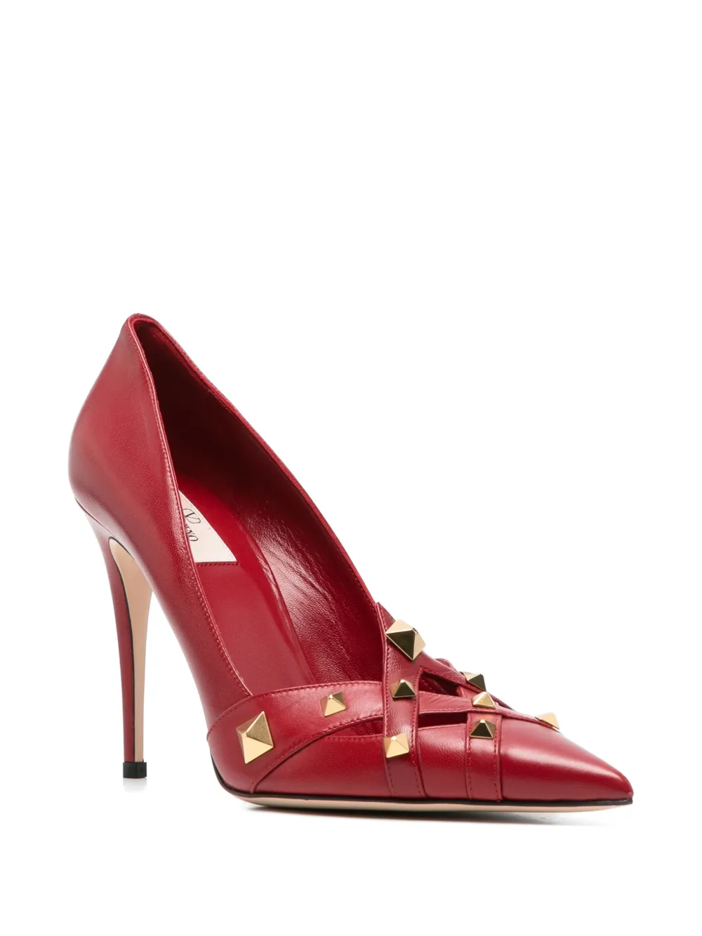 Valentino Garavani Rockstud leather pumps Rood