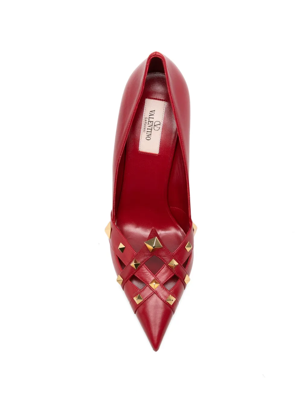 Valentino Garavani Rockstud leather pumps Rood