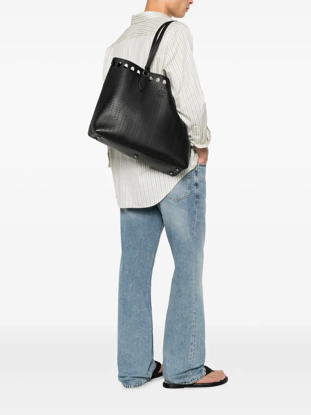 Valentino Garavani Medium Dottie shopper Zwart