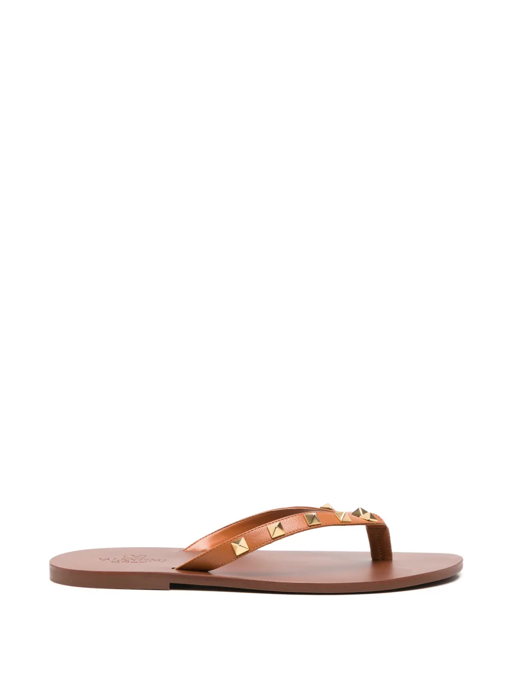 Valentino Garavani Rockstud thong sandals - Marrone