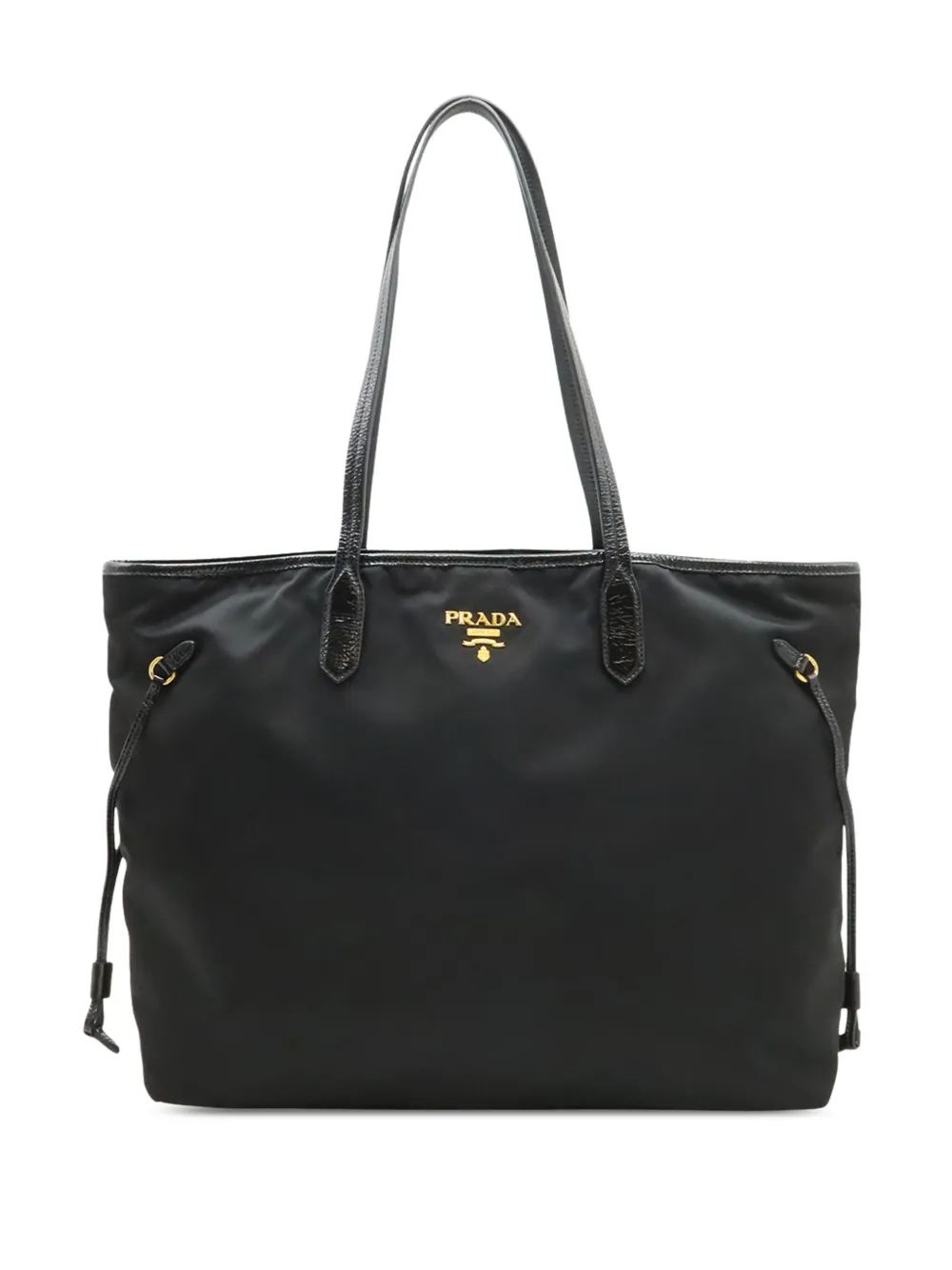 Prada Pre-Owned 2010-2026 Patent Trimmed Tessuto tote bag - Schwarz