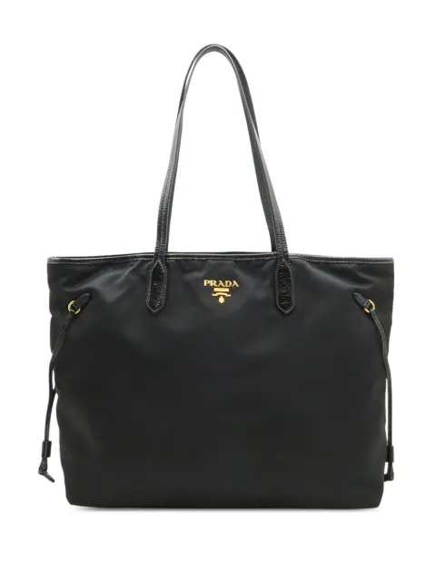 Prada Pre-Owned 2010-2026 Patent Trimmed Tessuto tote bag
