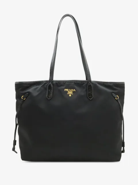 Prada Pre-Owned tote Tessuto con ribete de charol 2010-2026
