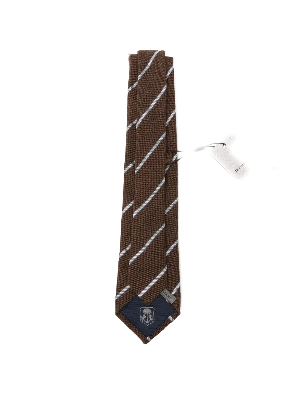Corneliani stripe-pattern tie Bruin
