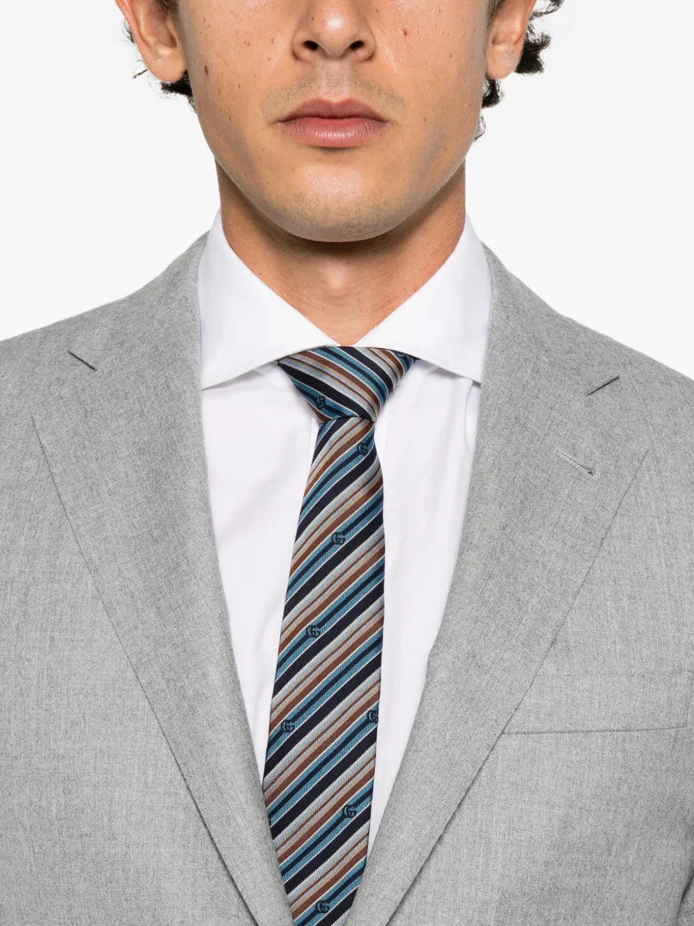 Corneliani notched-lapel single-breasted suit Grijs
