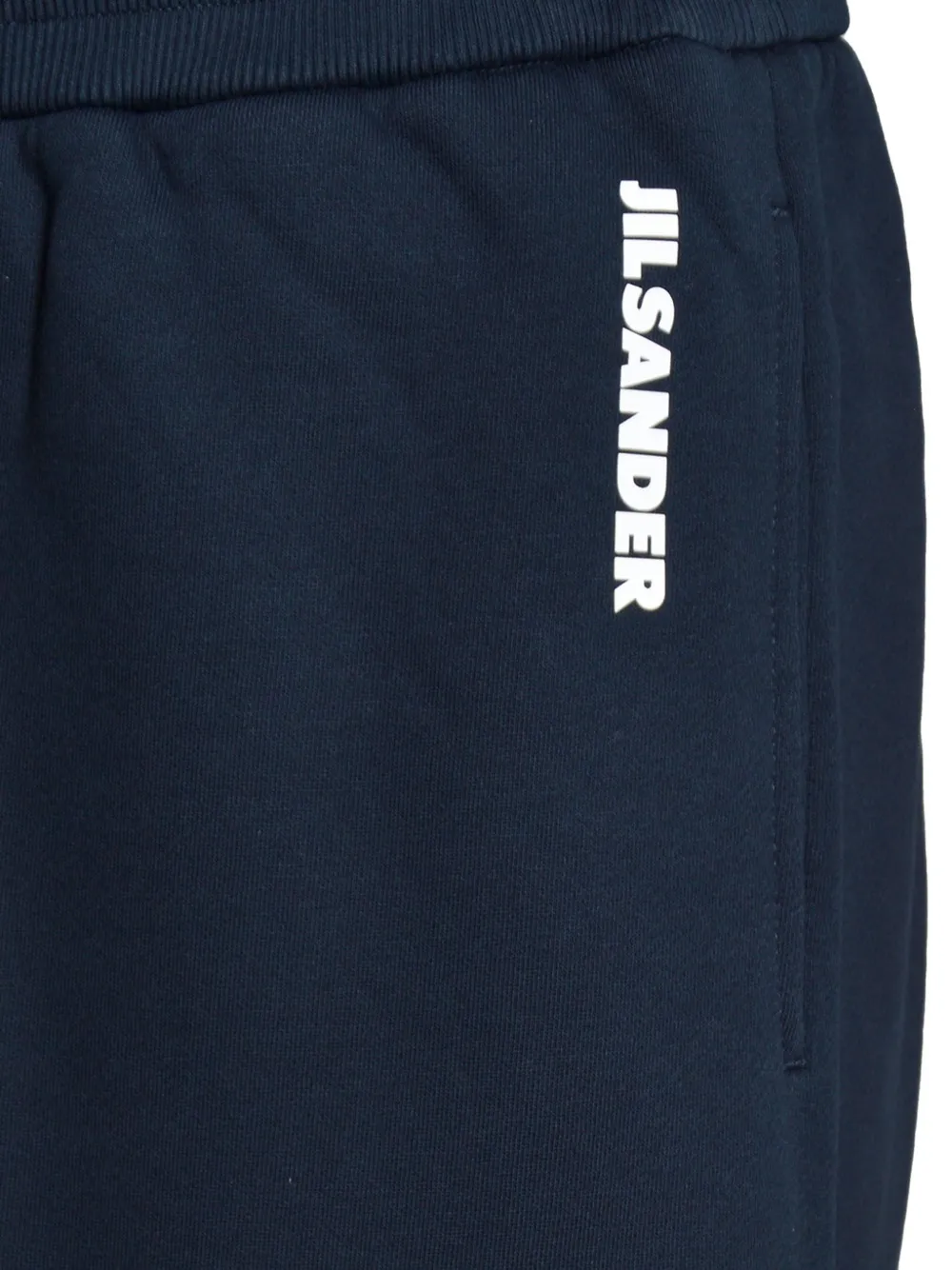 Jil Sander Badstof joggingbroek met katoenen print Blauw