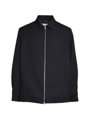 【美品】JIL SANDER ジップアップ ジャケット シャツ ブルゾン　46 Jil Sander ジップアップ シャツジャケット | ブルー | FARFETCH JP