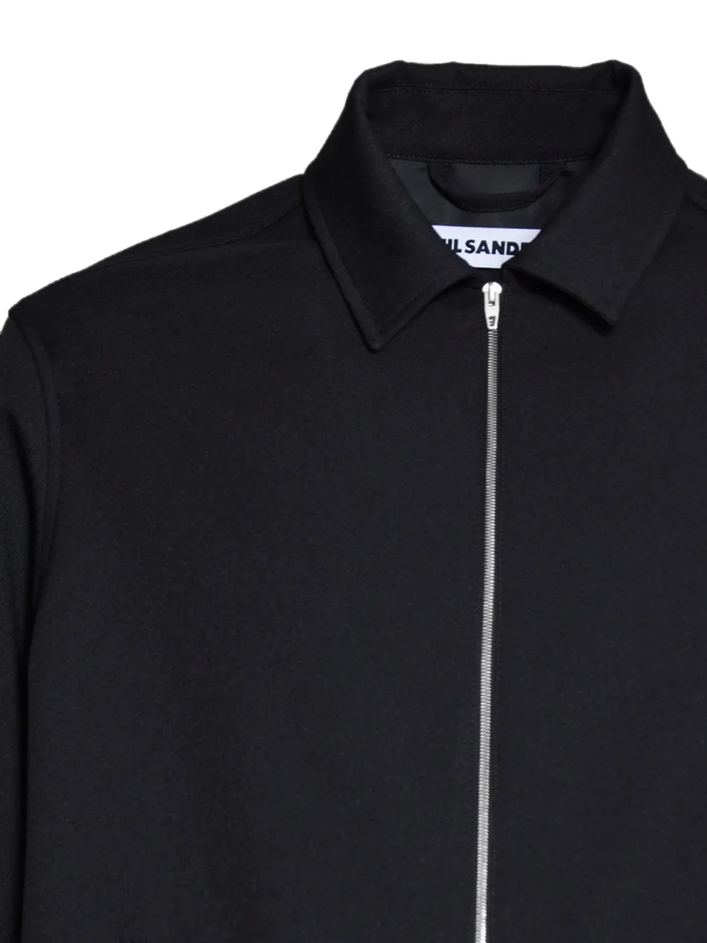 Jil Sander Jack met rits en kraag Zwart