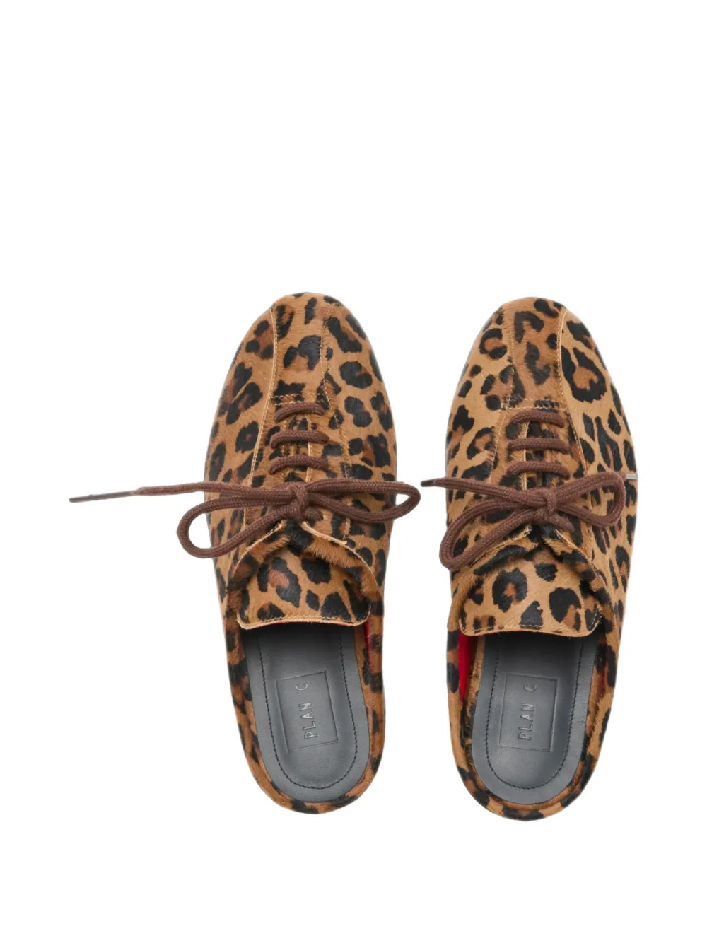 Plan C leopard-print fringed mules Bruin