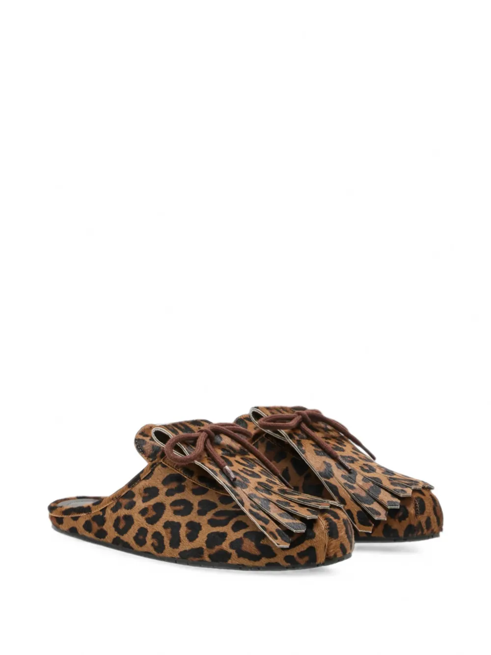 Plan C leopard-print fringed mules Bruin