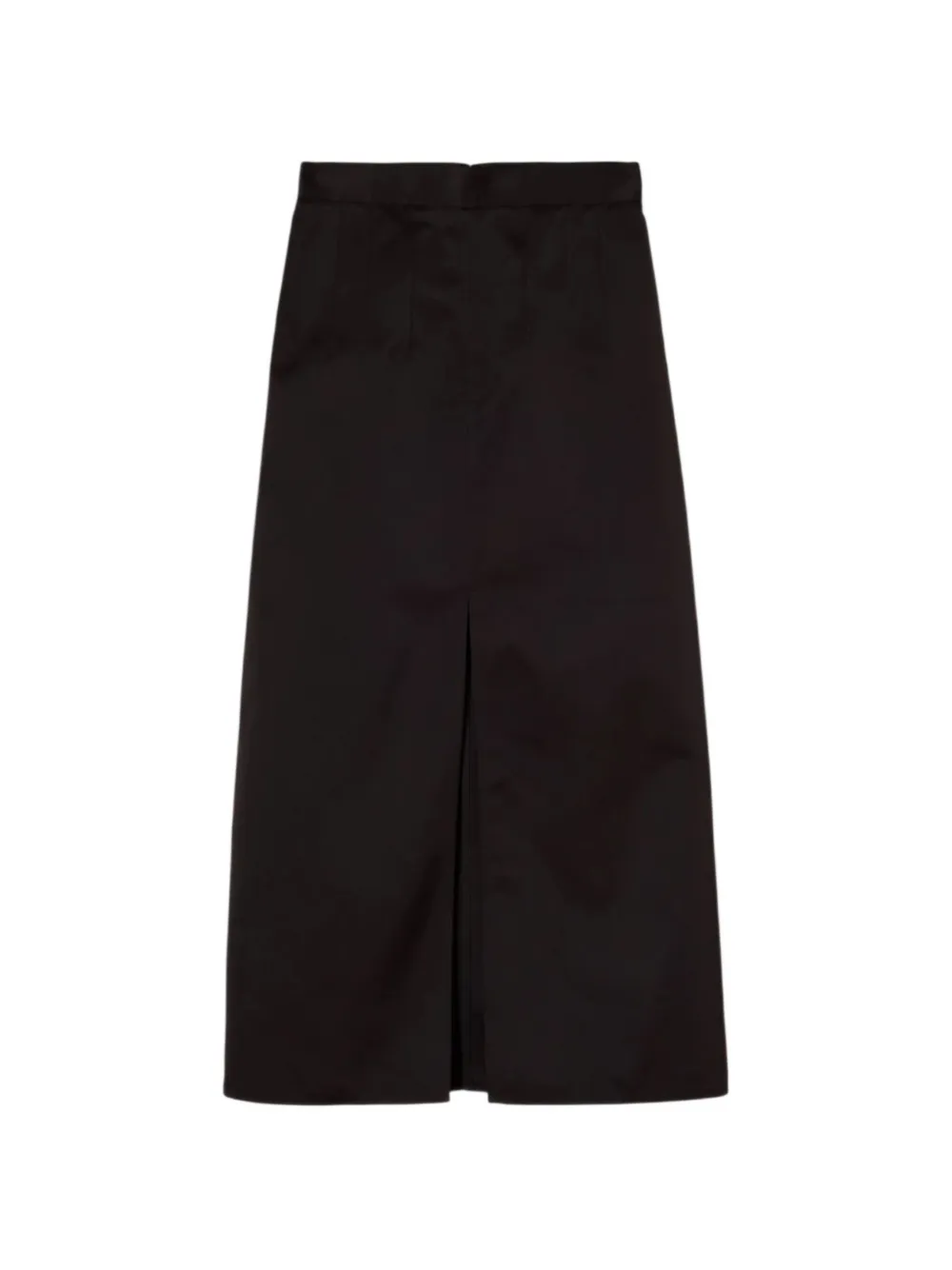 Plan C front-slit satin-finish maxi skirt - Schwarz