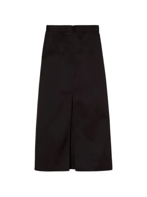 Plan C front-slit satin-finish maxi skirt