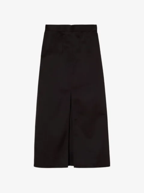 Plan C front-slit satin-finish maxi skirt