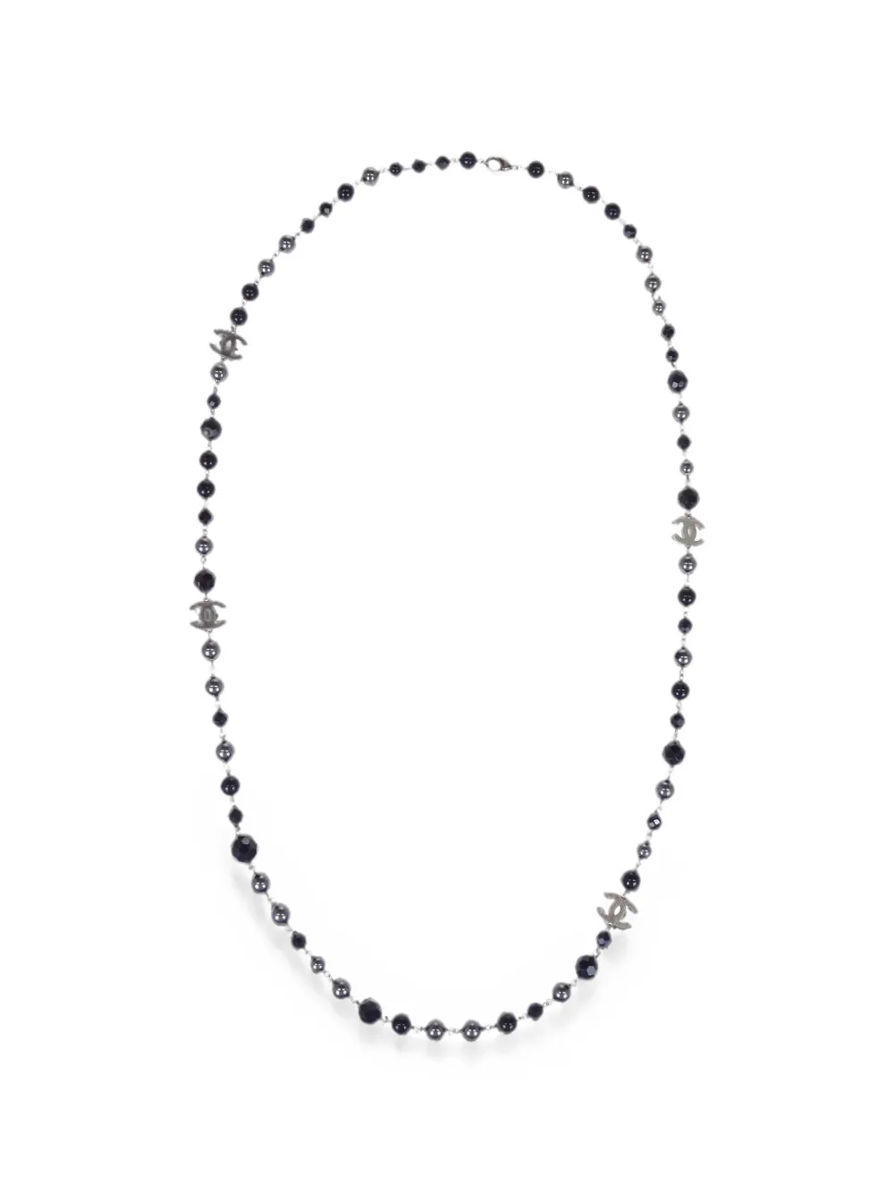 CHANEL Pre-Owned 2014 CC bead-embellished necklace - Schwarz