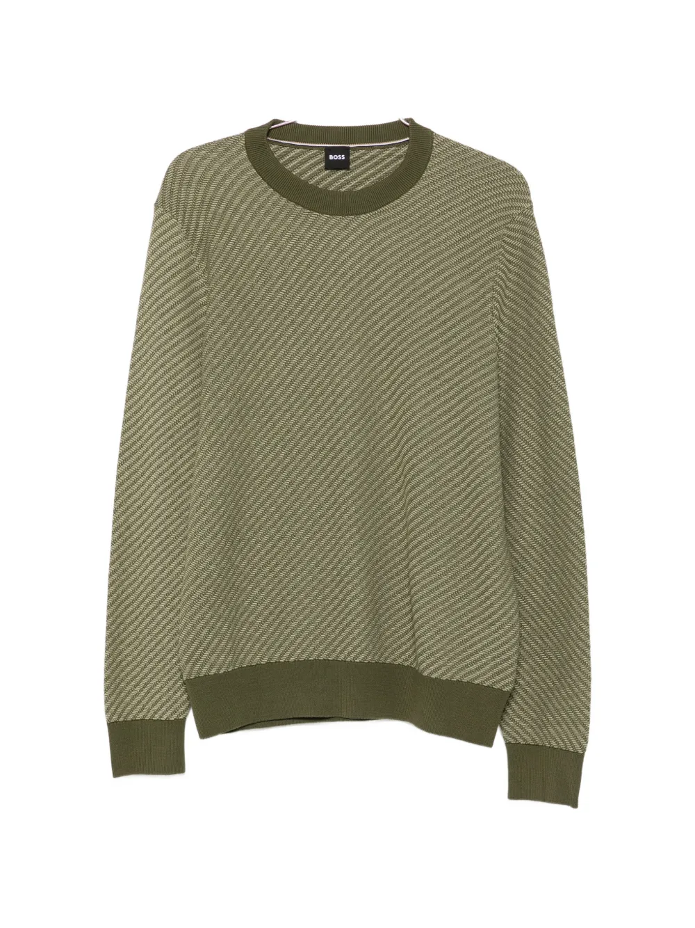 BOSS textured-knit wool sweater - Grün