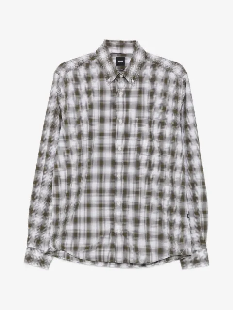 BOSS check-pattern button-down shirt