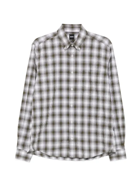 BOSS check-pattern button-down shirt