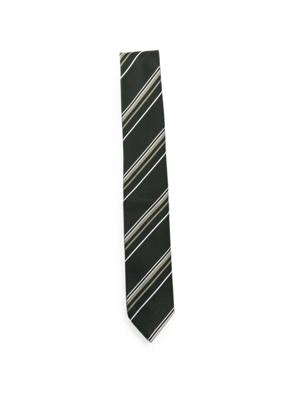 BOSS diagonal-stripe tie - Grün