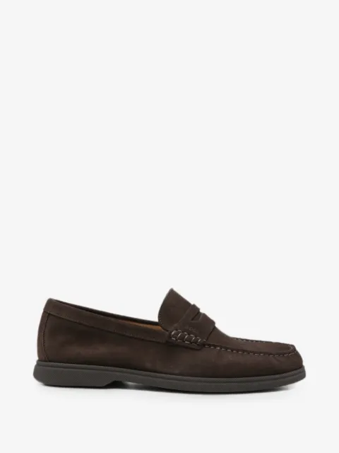 BOSS suede slip-on loafers