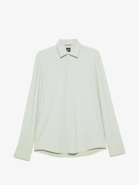 BOSS micro-stripe long-sleeve shirt