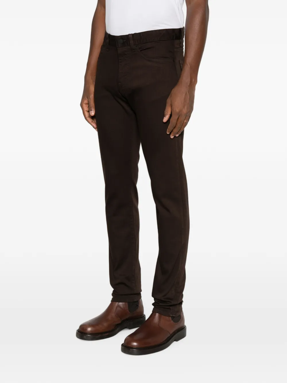 BOSS Delaware slim-fit broek met vijf zakken Bruin