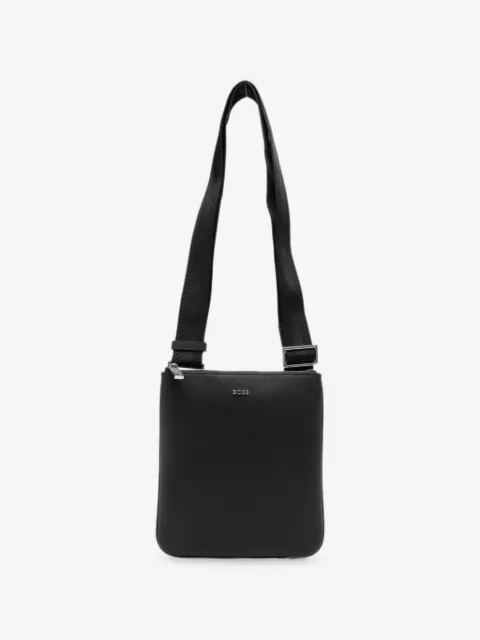 BOSS logo-plaque saffiano-effect shoulder bag