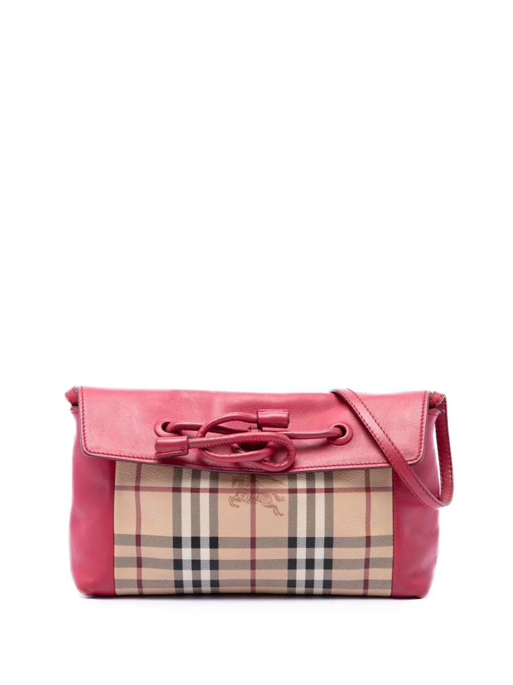 Burberry Pre-Owned 2000-2017 Haymarket Check Coated Canvas Leah crossbody bag - Rosso