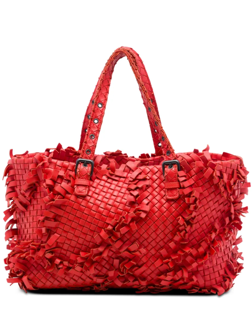 Bottega Veneta Pre-Owned 2011 Nappa Intrecciato Patchwork Lido Fringe tote bag - Arancione