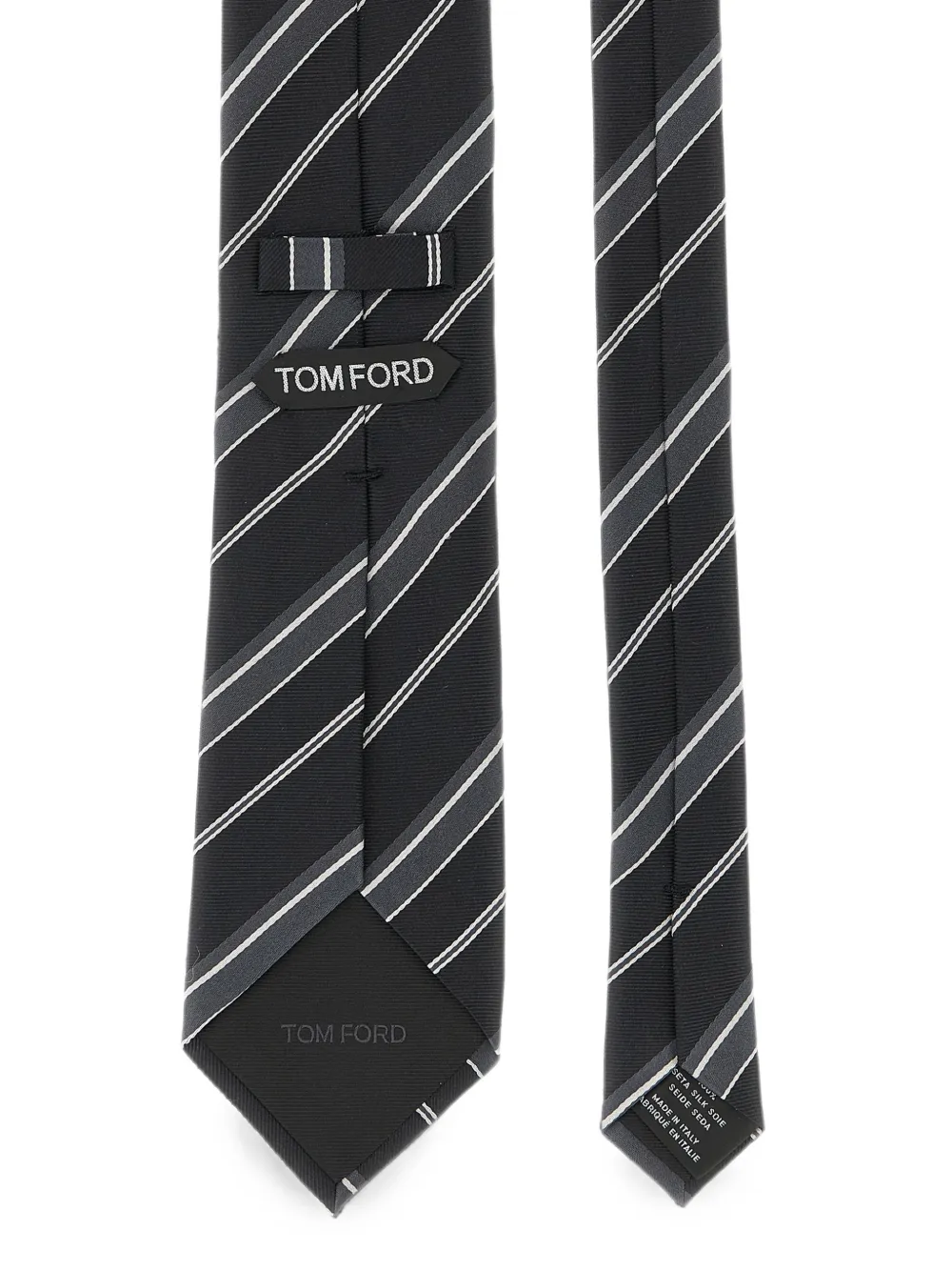 TOM FORD Gestreepte stropdas Zwart