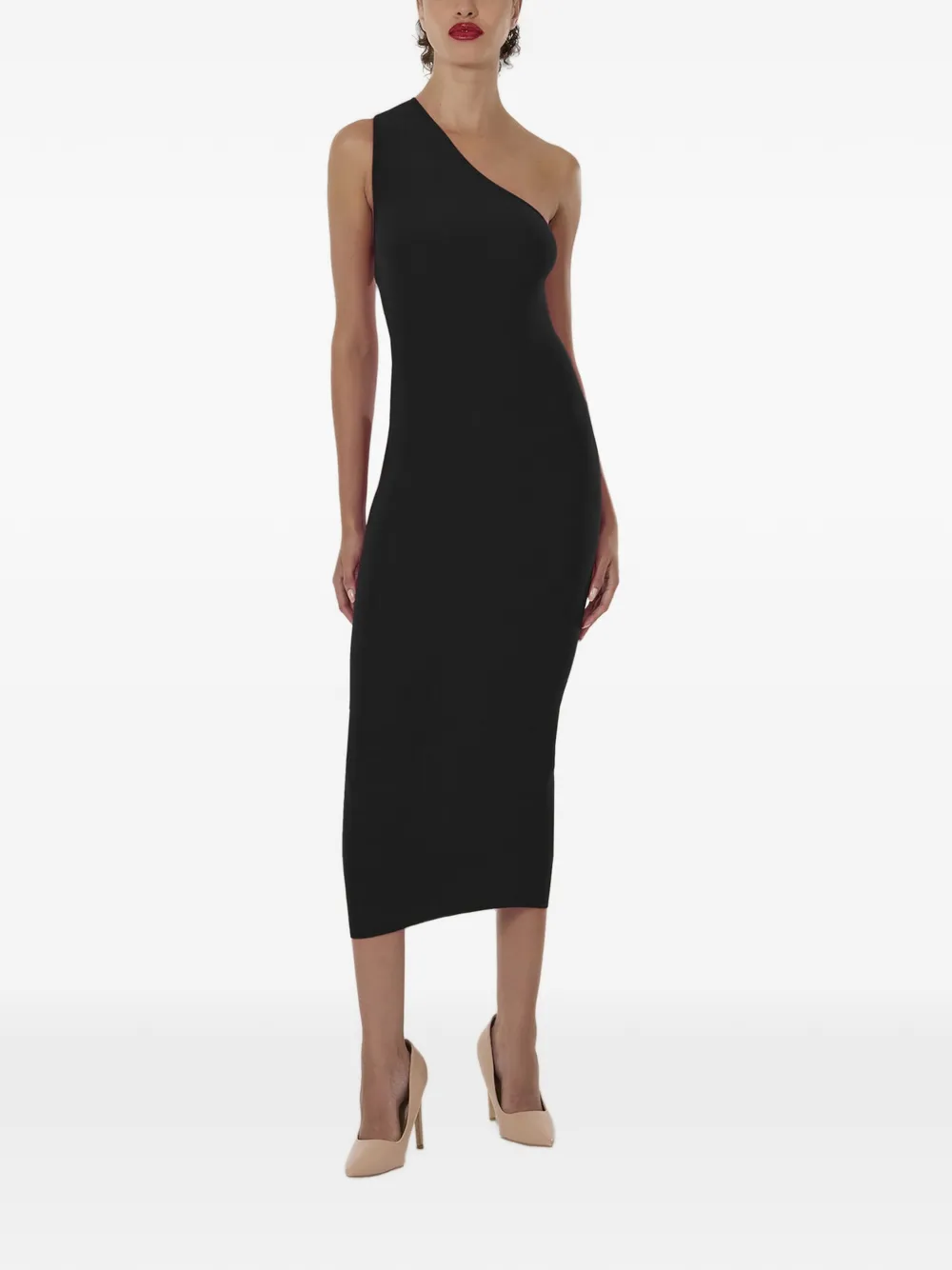 Wolford Asymmetrische jurk met uitgesneden details Zwart