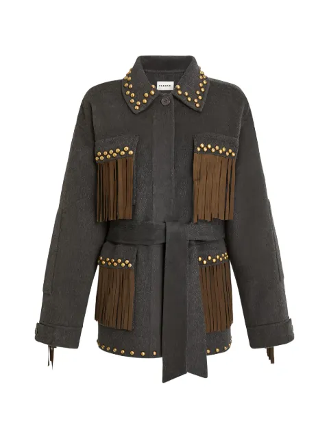P.A.R.O.S.H. stud-embellished fringed jacket