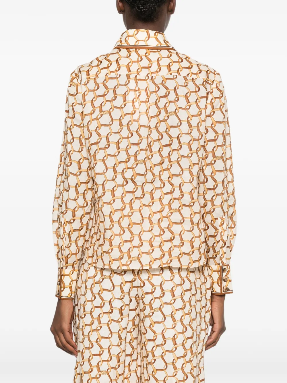 ZIMMERMANN Blouse met schakelketting en lange mouwen Beige