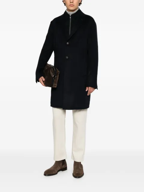 Corneliani layered single-breasted coat