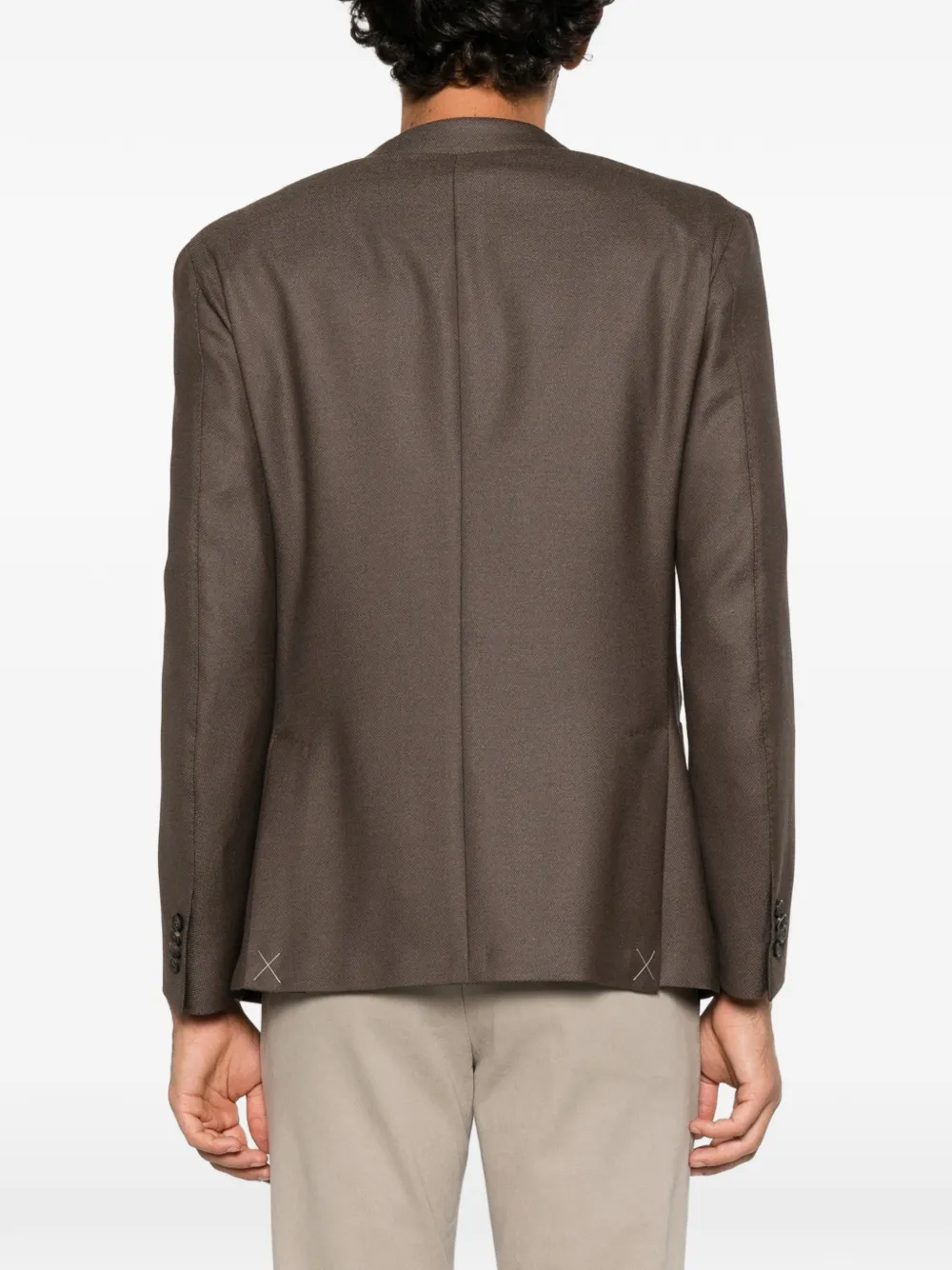 Corneliani single-breasted notch-lapel blazer Bruin