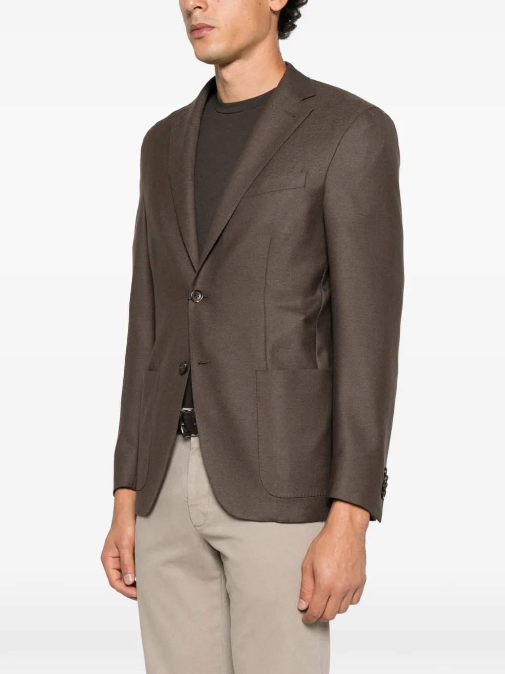 Corneliani single-breasted notch-lapel blazer Bruin