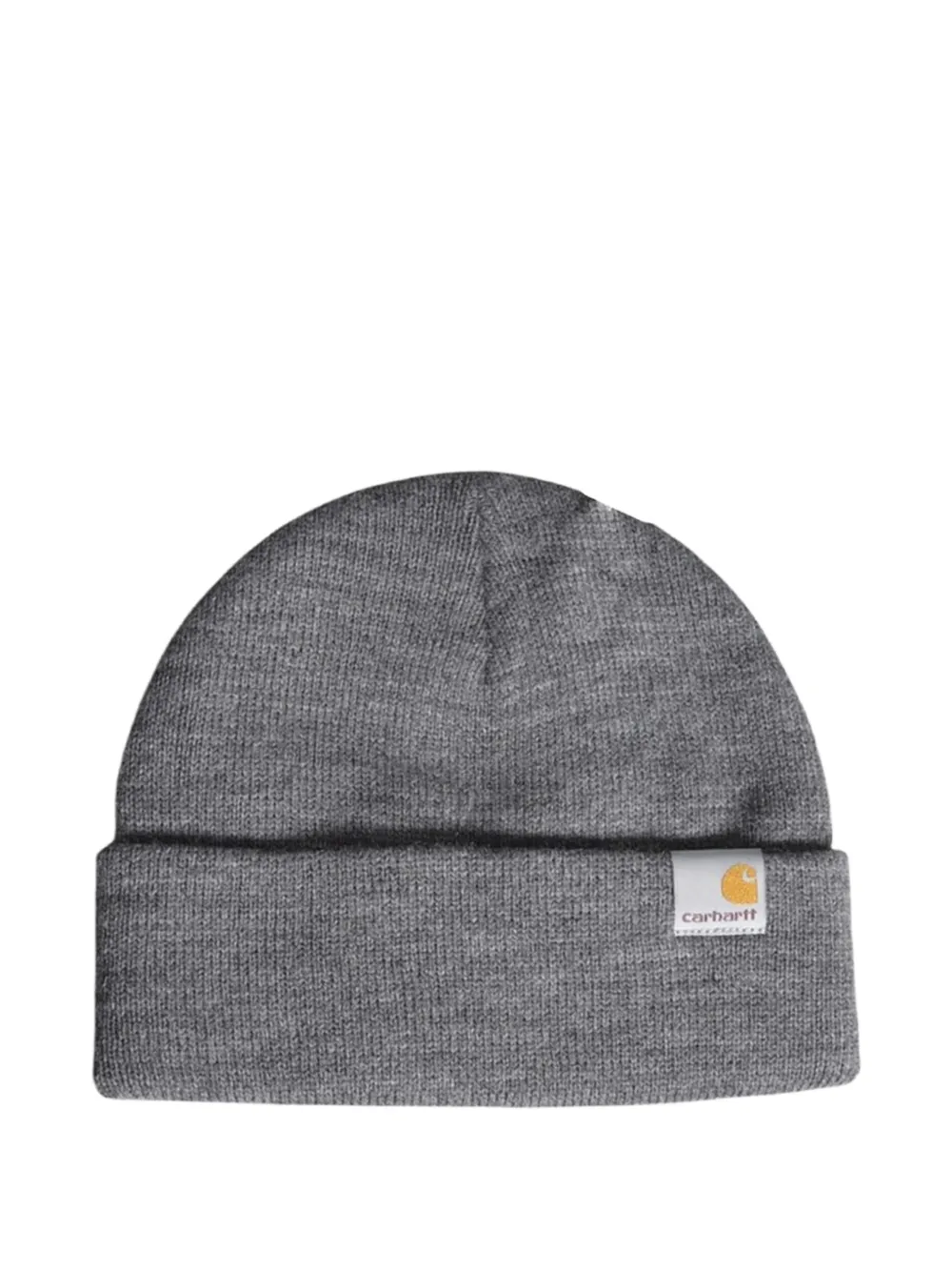 Carhartt WIP Stratus fijngebreide muts met logo-patch Grijs