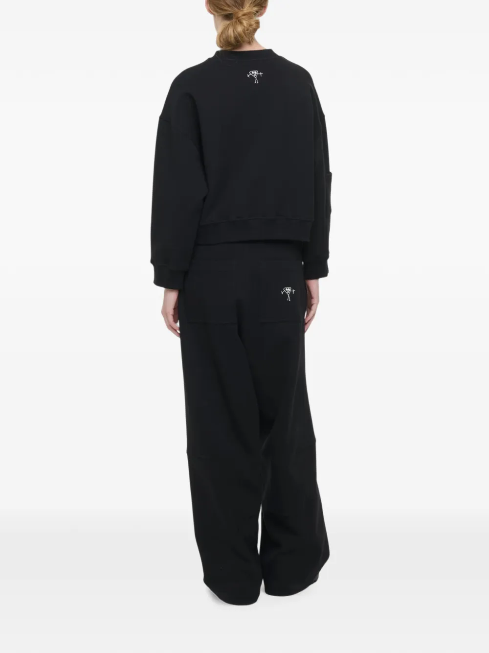 Plan C belted wide-leg trousers Zwart