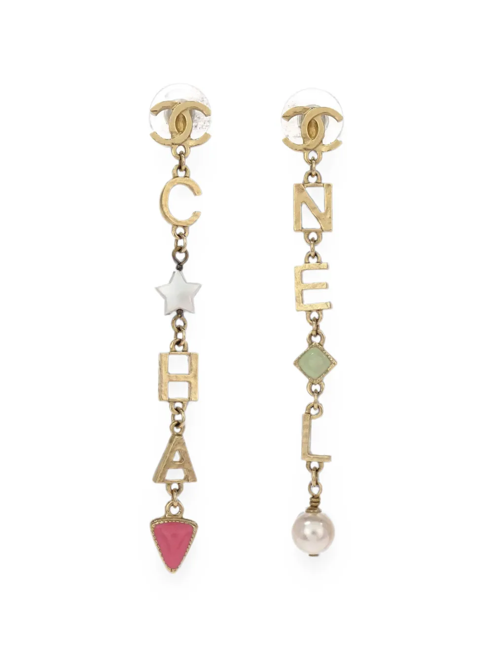 CHANEL Pre-Owned 2019 CC dangle earrings - Gold
