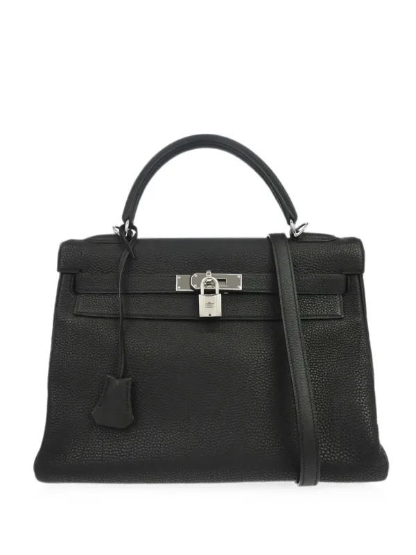 Hermès Pre-owned 2008 32 Kelly Retourne Two-way Handbag in Black