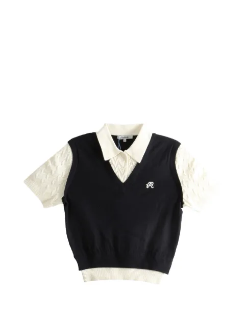 Malbon Golf Veronica logo-embroidered layered-effect sweater