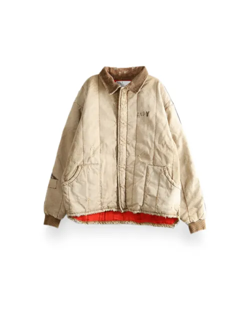 Paly distressed-effect quilted jacket