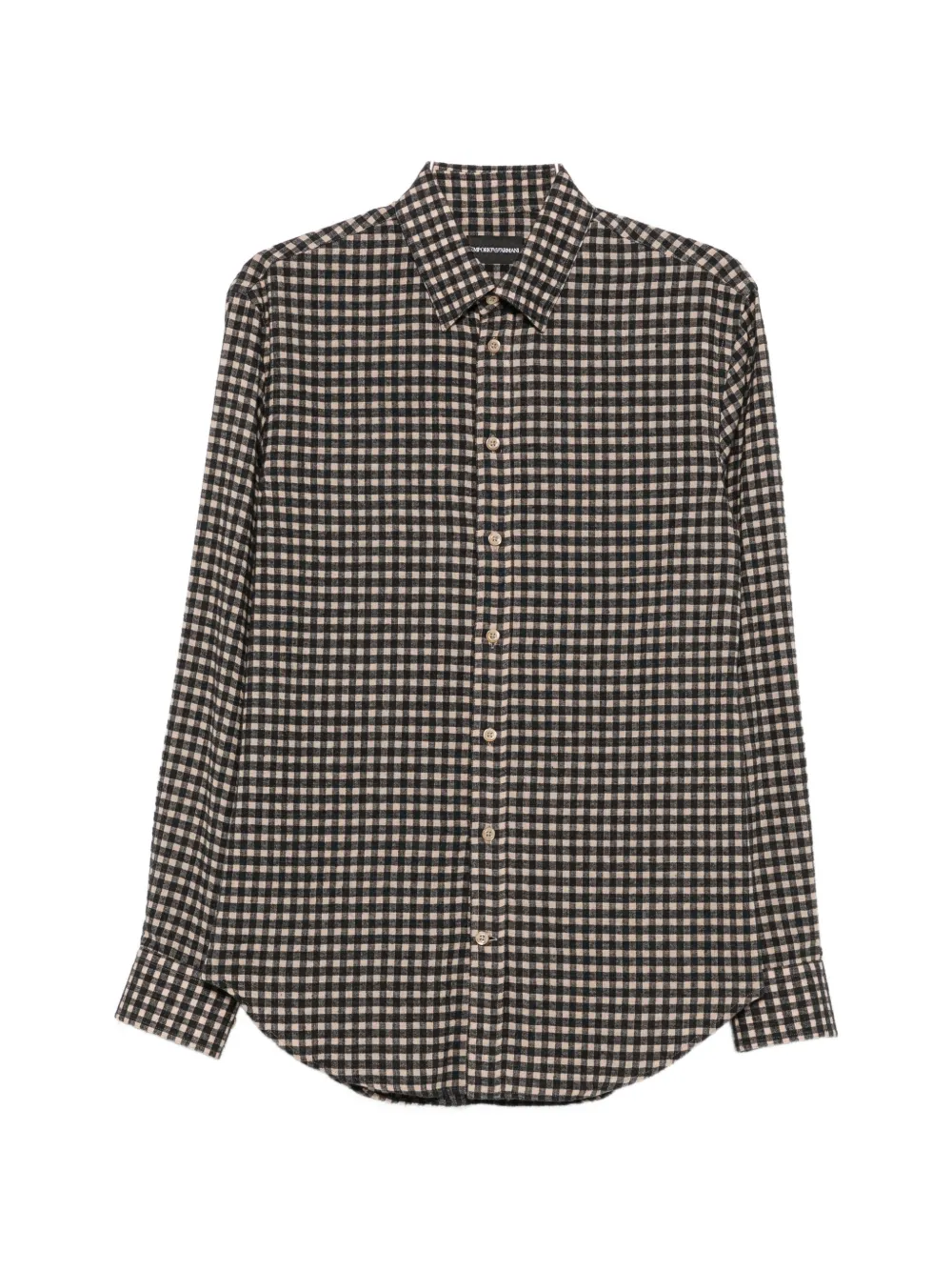 Emporio Armani gingham-check long-sleeve shirt - Nero