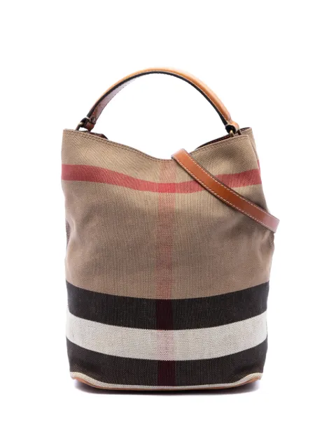 Burberry Pre-Owned 2000-2017 Medium Mega Check Canvas Ashby Bucket Bag satchel