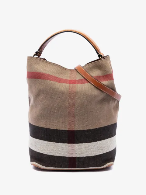 Burberry Pre-Owned 2000-2017 Medium Mega Check Canvas Ashby Bucket Bag satchel