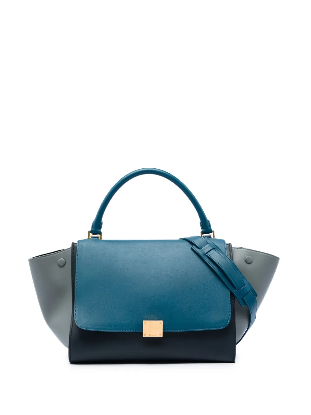 Celine Pre-Owned 2014 Medium Tricolor Leather Trapeze satchel - Schwarz