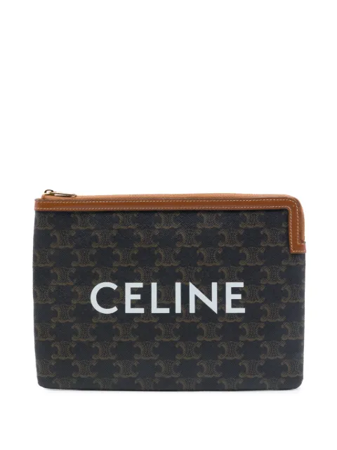 Celine Pre-Owned 2021 Small Triomphe Coated Canvas clutch bag