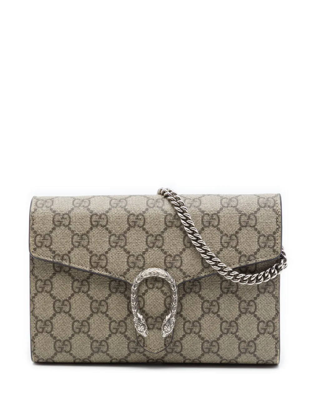 Gucci Pre-Owned 2016-2026 GG Supreme Dionysus Wallet on Chain crossbody bag - Toni neutri
