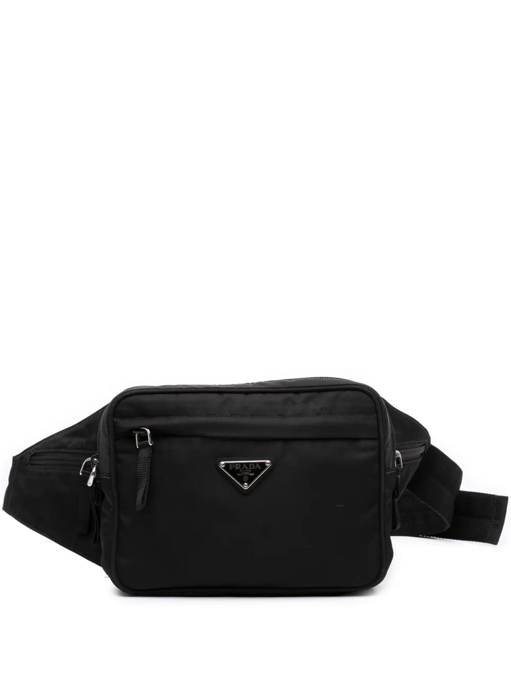 Pre-owned Prada 2013-2026 Tessuto Belt Bag In Black