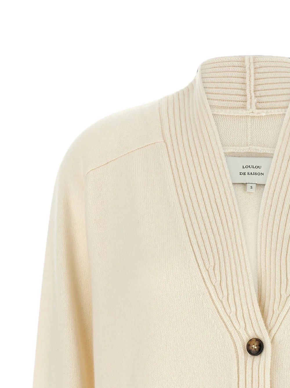 LouLou de Saison Kaia kasjmier vest met V-hals Wit