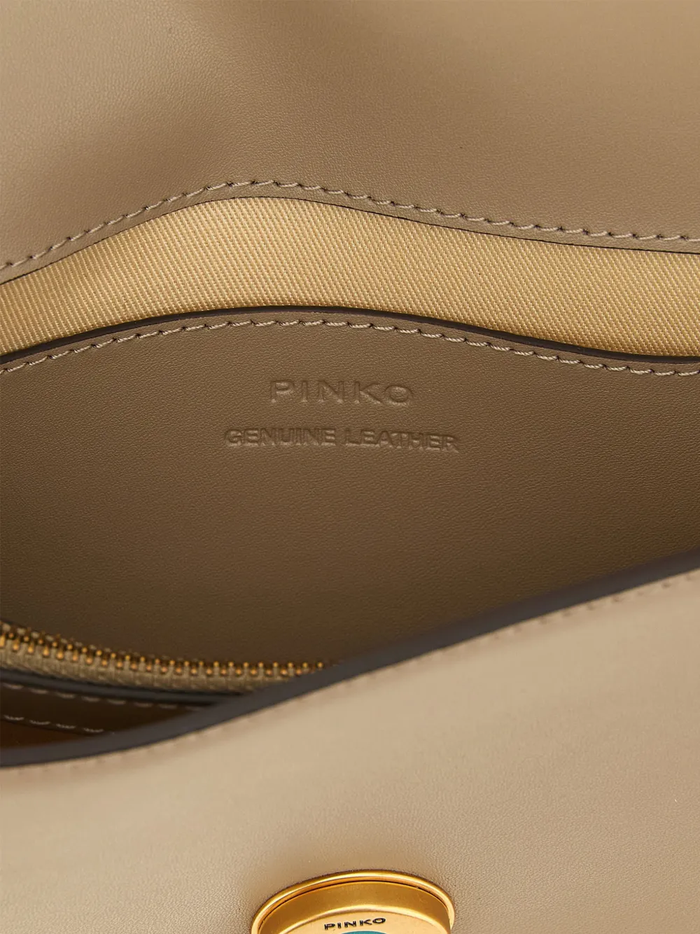 PINKO Love One leren crossbodytas Beige